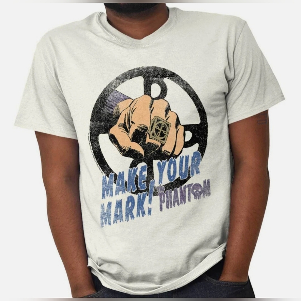 NEW! Size Adult L The Phantom Make Your Mark Retro Comic Book Graphic T Shirt